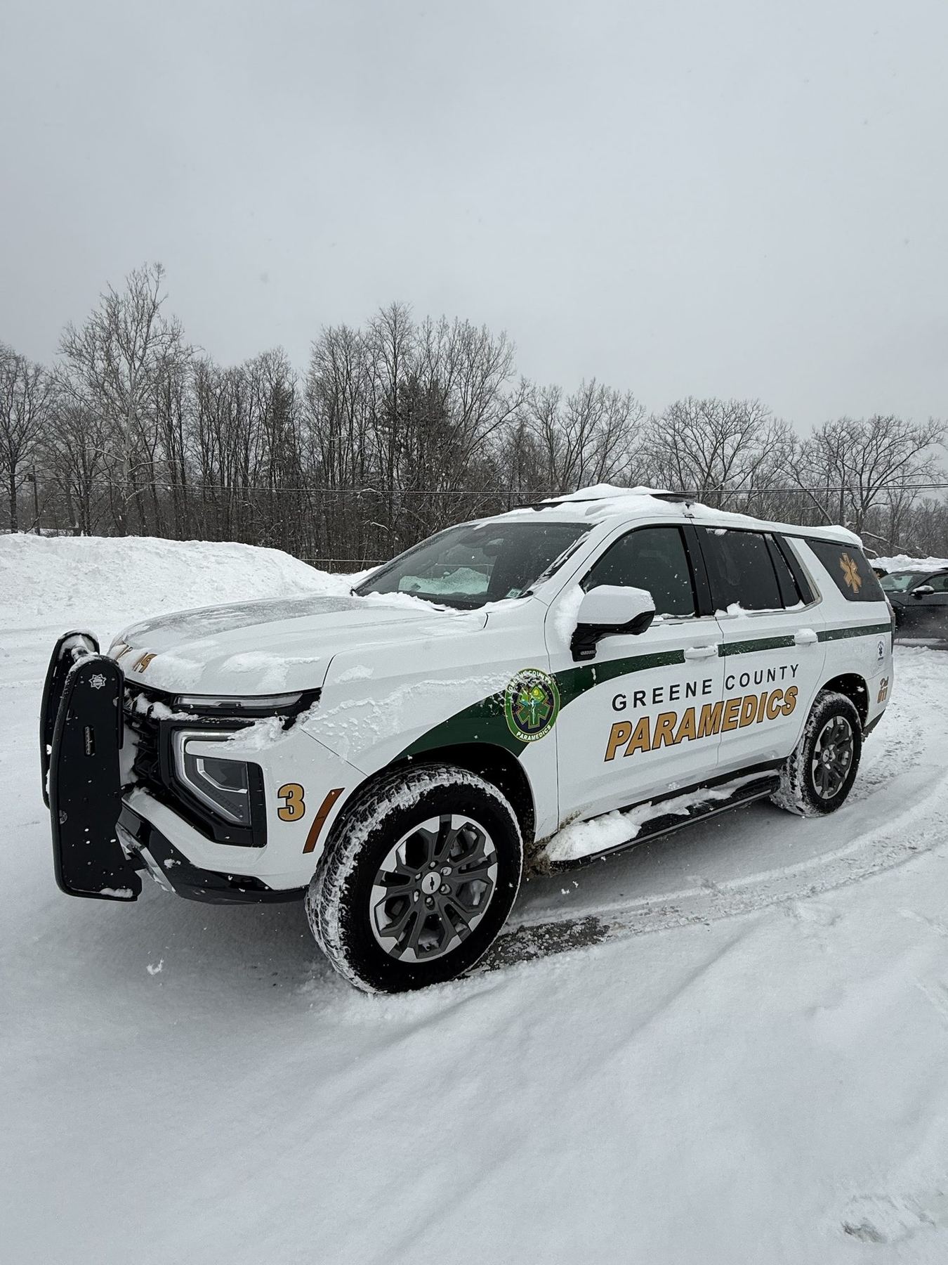 Medic 3 in fresh snow at the Cairo station
